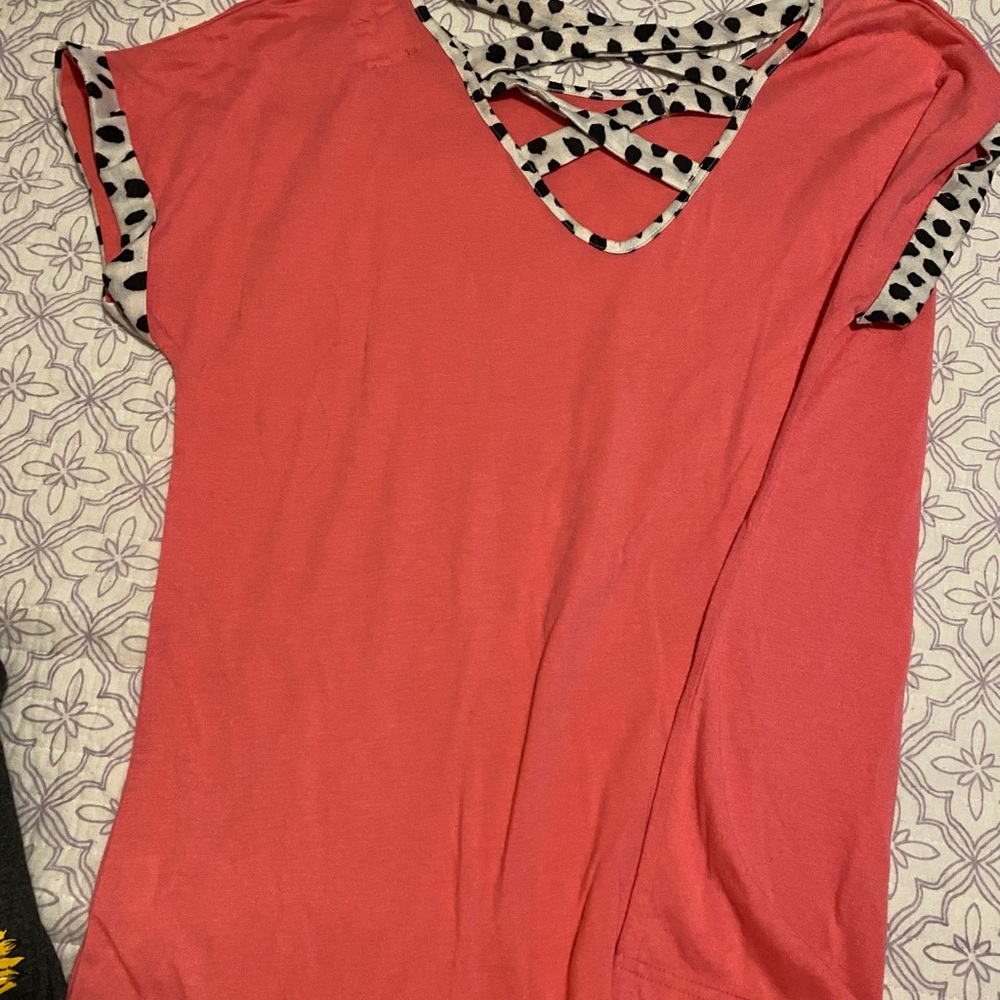 Pink & Dalmation cross back top